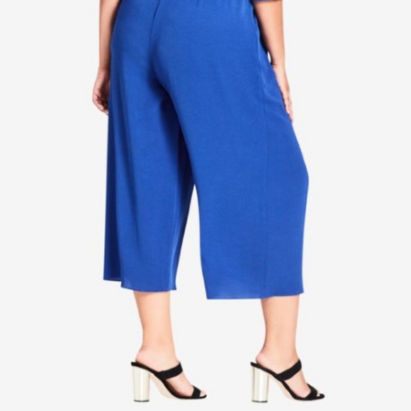 City Chic Off-Shoulder Jumpsuit - Lapis - Picture 4 of 7